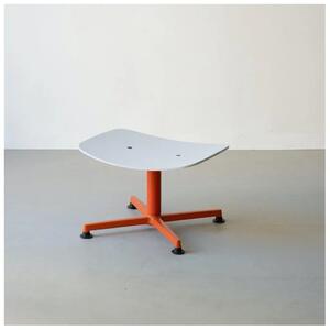 Raawii - Arba Ottoman By Erwan Bouroullec - Ottoman - Orange base / light grey shell - W44.5 x D57.4 x H35 cm
