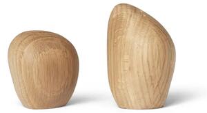 Ferm Living - Cairn Salt And Pepper Shakers - Kvarn - Oak - B: 4.9 x H: 7.4 x D: 5.6 cm
