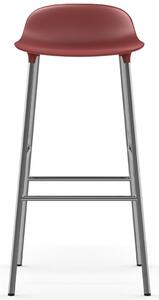 Normann Copenhagen - Form Barstool - 75 cm - Steel, Chrome & Brass - Barstol - Chrome / Red - L: 44 x D: 44 x H: 87 x SH: 75 cm