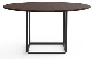New Works - Florence Dining Table Ø145 - Matbord - Smoked oak w. Black Frame - H: 74 x Ø: 145 cm