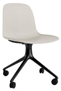Normann Copenhagen - Form Chair Swivel 4W Alu - Kontorsstol - Light Grey / Black Aluminum - H79 x W52 x D52 x SH44 cm