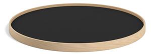 Brdr. Krüger - Tray - Oak Oiled model 60 - Bricka - BASE (Sort / Hvid) - Ø 60cm H 2,5cm