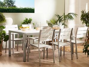 Trädgårdsbord för 6 Personer med Anodiserad Aluminium 180 x 90 cm i Modern Stil Beliani