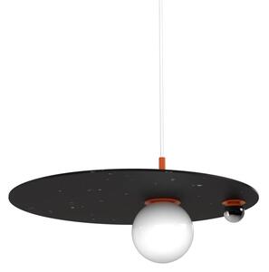 Swedish Ninja - PLUTO BIG Charcoal Black - Hängande lampa - Zesty Orange - Ø58 x H26 cm