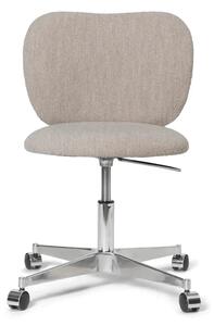 Ferm Living - Rico Chair - Castors - Kontorsstol - Soft Bouclé - Natural - B: 74 x H: 80 x D: 74 cm