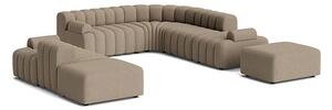 NORR11 - Studio 5 Outdoor - Soffa för 3 personer - Sunbrella: Savane Coconut SAV2 J233 140 - 1: W220 x D96 2: W230 x L280 x D96 x H70 x SH42 cm + Ottoman W80 x D90 cm
