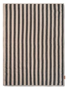 Ferm Living - Grand Quilted Blanket - Filt - Sand/Black - W120 x H170 x D2 cm