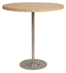 FRAMA - Table 57 - Cafébord - Yellow Limestone / Stainless Steel Ø70 - H76 x W70 x D70 / Base Ø70 / Table top 30 mm