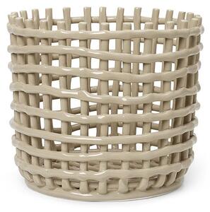 Ferm Living - Ceramic Basket - Korg - Large - Cashmere - Ø23,5 x H21 cm