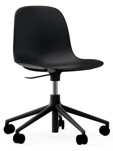 Normann Copenhagen - Form Chair Swivel 5W Gas Lift Alu - Kontorsstol - Black Aluminium / Black - H73/86 x L72,5 x SH37/50 cm