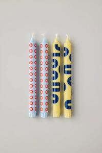 Studio About - Candles / By Mikkel Lang Mikkelsen - Stearinljus - Yellow/Blue - Ø2,2 x H24 cm - 4 pcs