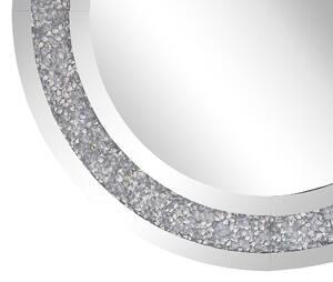 Väggmonterad Hängande Spegel Silver Rund 70 cm Modern Glamour Vardagsrum Sovrum Dekoration Beliani