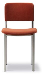 Fredericia Furniture - Plan Chair 3414 by Edward Barber & Jay Osgerby - Matstol - Gentle 373 / Brushed Chrome - W42 x D52 x H77 x SH45 cm