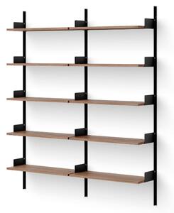 New Works - NEW WORKS LIBRARY SHELF - Hyllsystem - Walnut / Black - H190 x W163.5 x D30.5 cm