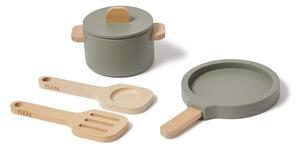 Flexa - Pot And Pan - Leksaker - Green-ish - H6 x Ø10 CM
