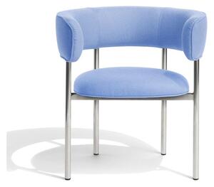 Møbel Copenhagen - Font Dining Armchair - Matstol - Lavender Blue Divina 676 - Polished Steel Frame - W: 66 x D: 55 x H: 73 x SH: 45 cm