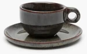 Serax - Cappuccino Cup with Saucer Surface - Kopp - Indi Grey - Ø16.5 x H7 cm