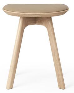 Brdr. Krüger - Pauline Barstool - Oak Clear Wax Oiled - Pall - Spectrum, Almond Læder - 30150 - H45 cm L36 cm