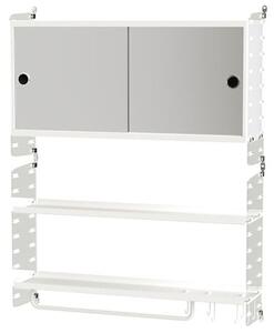 String Furniture - Bathroom D - Hyllsystem - White / Clear Perspex - 80 x 100 x 20 cm