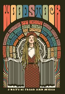 Illustration Woodstock Festival Poster, Retrodrome