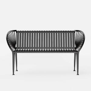 WOLFF NORDIC - ND100 City bench by Nanna Ditzel - Trädgårdsbänk - Cast iron, black lacquered mahogany - W180xH75xD70 cm