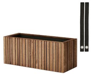 SQUARELY CPH - GrowWIDE & HoldON - Växtlåda - Dark Oak - Black Nylon - W60 x H24 x D22 cm (Straps 38 cm)