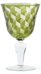 Polspotten - Block Wine Glasses - Vinglas - Green - Ø10 x H17 cm - 250 ml