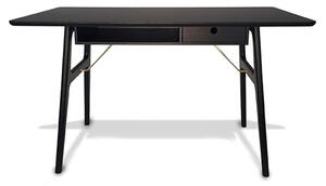 Risskov Møbelsnedkeri - RM13 Work Desk - Skrivbord - Black stained oak tabletop / Oak frame - Oak drawer - L: 130 x B: 70 x H: 73 cm