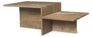 Ferm Living - Distinct Side Table - Soffbord - Dark Brown Travertine - Large - W100 x H35 x D55 cm