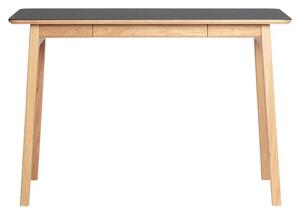 Magnus Olesen - Freya Desk - Skrivbord - Frame: Lacquered oak / Tabletop: Black linoleum 4023 w/lacquered oak edge - L: 110 x W: 45 x H: 74 cm