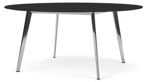 Montana - JW Table JW160 - Matbord - Black Linoleum / Polished Aluminium - Ø160 x H73 cm