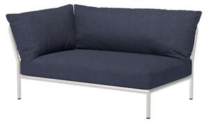 HOUE - LEVEL 2 / Left Corner - Trädgårdssoffa - Indigo/Muted White - L139 x W92,5 x H68,5 x SH38 cm