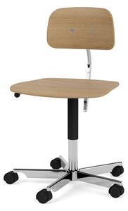 Montana - KEVI 2533 Office Chair - Kontorsstol - Oak / Polished Aluminium - W56 x L56 x SH38-51 cm