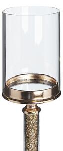 Ljushållare Guld Metall Pelare Glas Skärm 41 cm Glamour Accent Dekoration Bord Bordsupsats Beliani