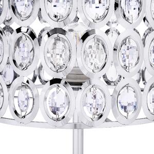 Golvlampa Stående Silvermetall Dekorativa Kristaller Oval Lampskärm Modernt Glam Sovrum Vardagsrum Beliani