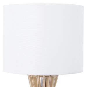 Bordslampa i Vitt Dekorativ Trä Lampfot Beliani