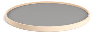Brdr. Krüger - Tray - Beech Oiled model 60 - Bricka - STONE (Lys Grå / Mørk Grå) - Ø 60cm H 2,5cm
