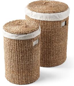 Humdakin - Laundry hamper set of 2 - Tvättkorg - 230 Organic cotton lining - H41 x B57 cm & H32 x B50 cm