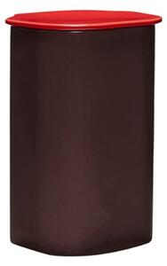 Hübsch - Amare Storage With Lid - Förvaringslådor - Burgundy/Red - Ø17 x H26 cm