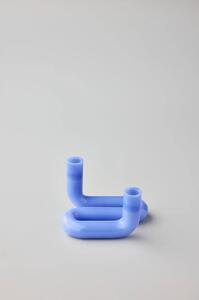 Studio About - Wave Candleholder / By Mikkel Lang Mikkelsen - Ljusstake - Milk Blue - L15 x H10 cm