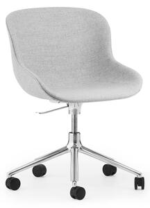 Normann Copenhagen - Hyg Chair Swivel 5W Gaslift - Full upholstery - Kontorsstol - Seat: synergy 16 / Frame: Aluminum - L: 72,5 x D: 72,5 x H: 78/92 x SH: 38/52 cm