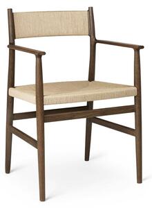 Brdr. Krüger - ARV Chair with armrests - Matstol - Eg røget olieret / Flettet sæde og ryg - 81x55x45 cm SH 46 cm