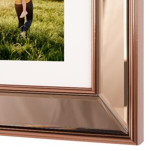 Fotoram Koppar Glas Plast 65 x 52 cm Spegel för 6 bilder 10x10 cm 15x10 cm Collage Bländare Beliani