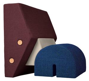 PLEASE WAIT to be SEATED - Keystone Lounge Chair / By OS & OOS - Lounge stol - Fig Purple / Off White / Navy Blue - L91 x W56 x H80 x SH37 cm