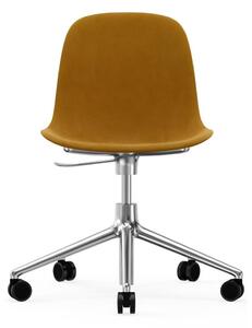 Normann Copenhagen - Form Chair - Swivel 5W Gaslift Full Upholstery - Kontorsstol - Frame: Aluminium / Fabric: City Velvet vol. 2 60 - L: 72,5 x H: 73/86 x SH: 37/50 cm