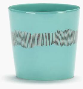 Serax - Coffee Cup Feast - Kopp - Azure Stripes Red - Ø7.5 x H7.5 cm