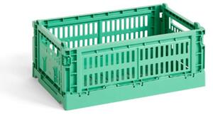 HAY - Colour Crate Recycled - Lådor - Dark Mint - W: 17 x L: 26,5 x H: 10,5 cm