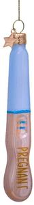 Vondels - Ornament Glass Blue Pregnancy Test - Julkula - Blue - H11 cm