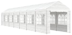 Paviljong med tak vit 15,61x2,28x2,69 m polyeten