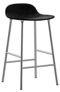 Normann Copenhagen - Form Barstool 65 cm Full Upholstery Steel - Barstol - Chrome / City Velvet vol. 2 99 - H77 x W42,5 x D42,5 x SH65 cm